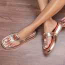 Sandália Flat Mary Metalizada GuGi  – Leveza, Estilo e Sofisticação em Cada Passo!