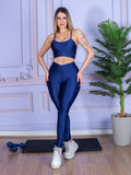 Conjunto Fitness 3D – Top com Alça + Legging com Cós Cruzado | Estilo, Sustentação e Conforto em Cada Movimento!
